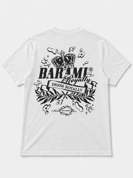 BARAMI Dress Royally graphic T-shirt in White – back graphic