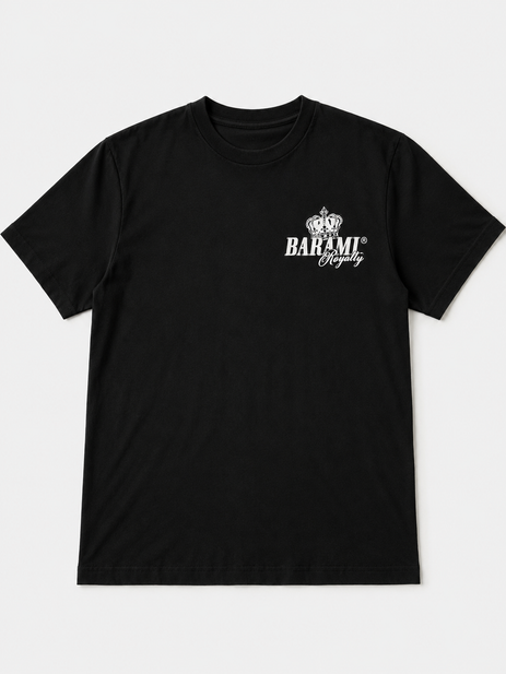 BARAMI Dress Royally graphic T-shirt in Black – front view